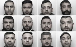 Collage of 15 grayscale mugshots of men facing the camera, arranged in a grid, neutral expressions