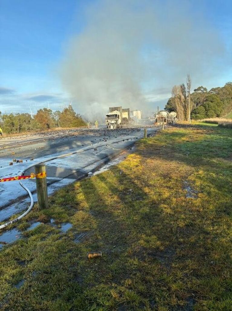 Driver missing after horror seven-truck crash on NSW highway
